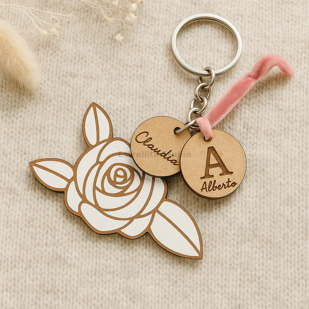 Llavero Personalizado con Diseño Floral – Ideal para Regalo