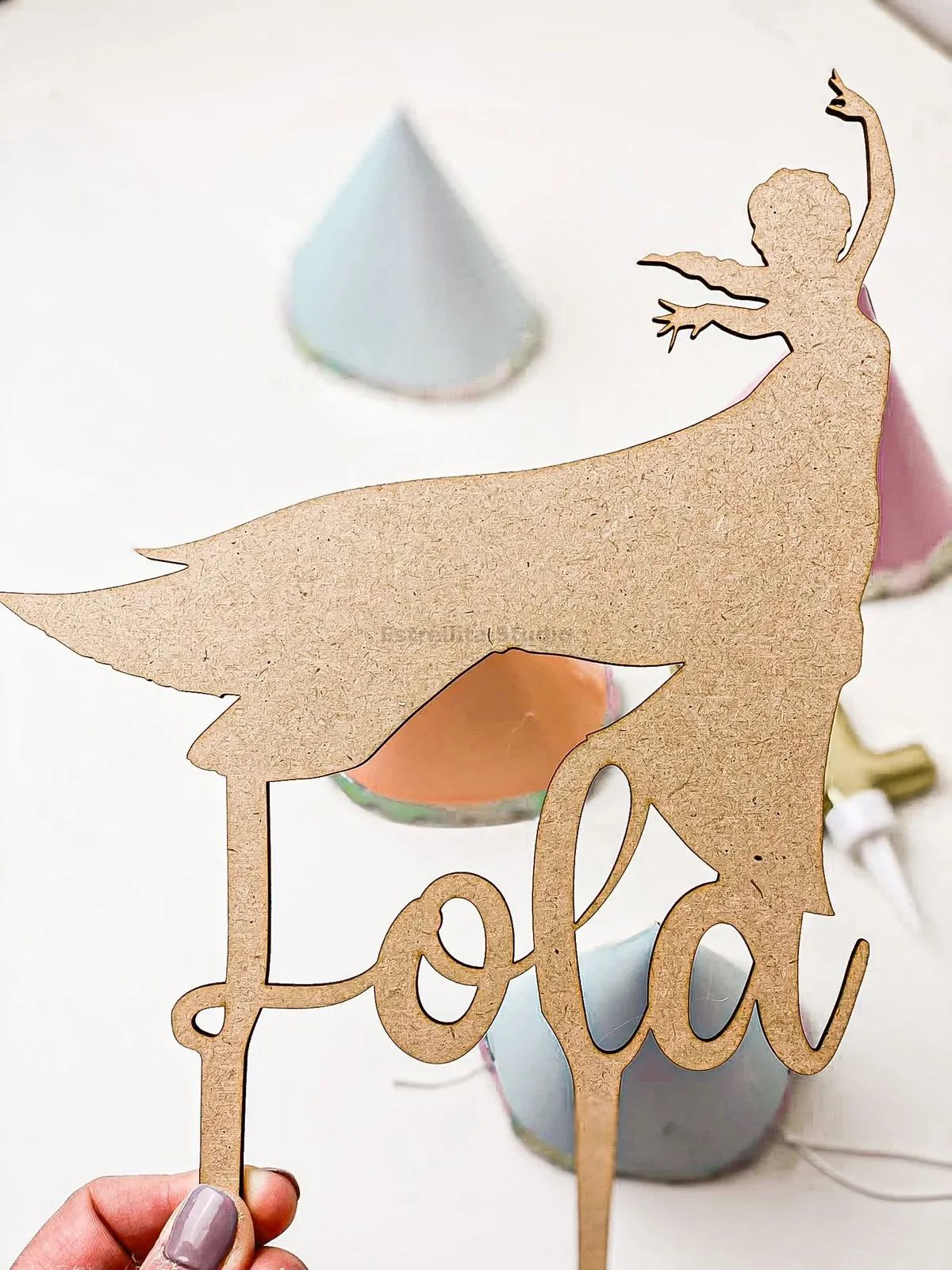 Cake topper madera