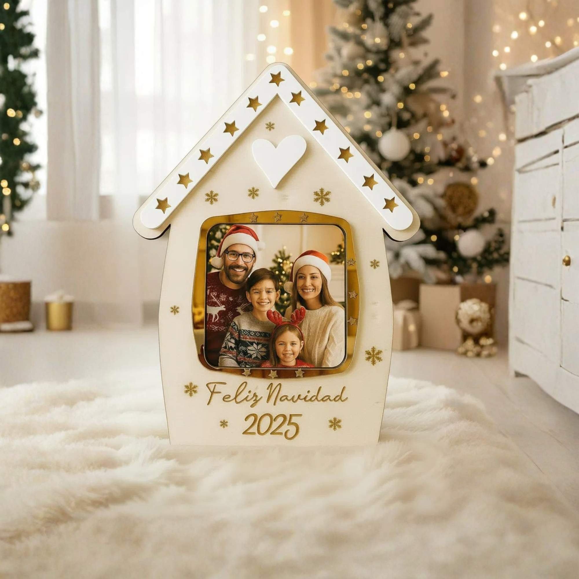 Marco Navideño Personalizado Casa de Navidad Mágica