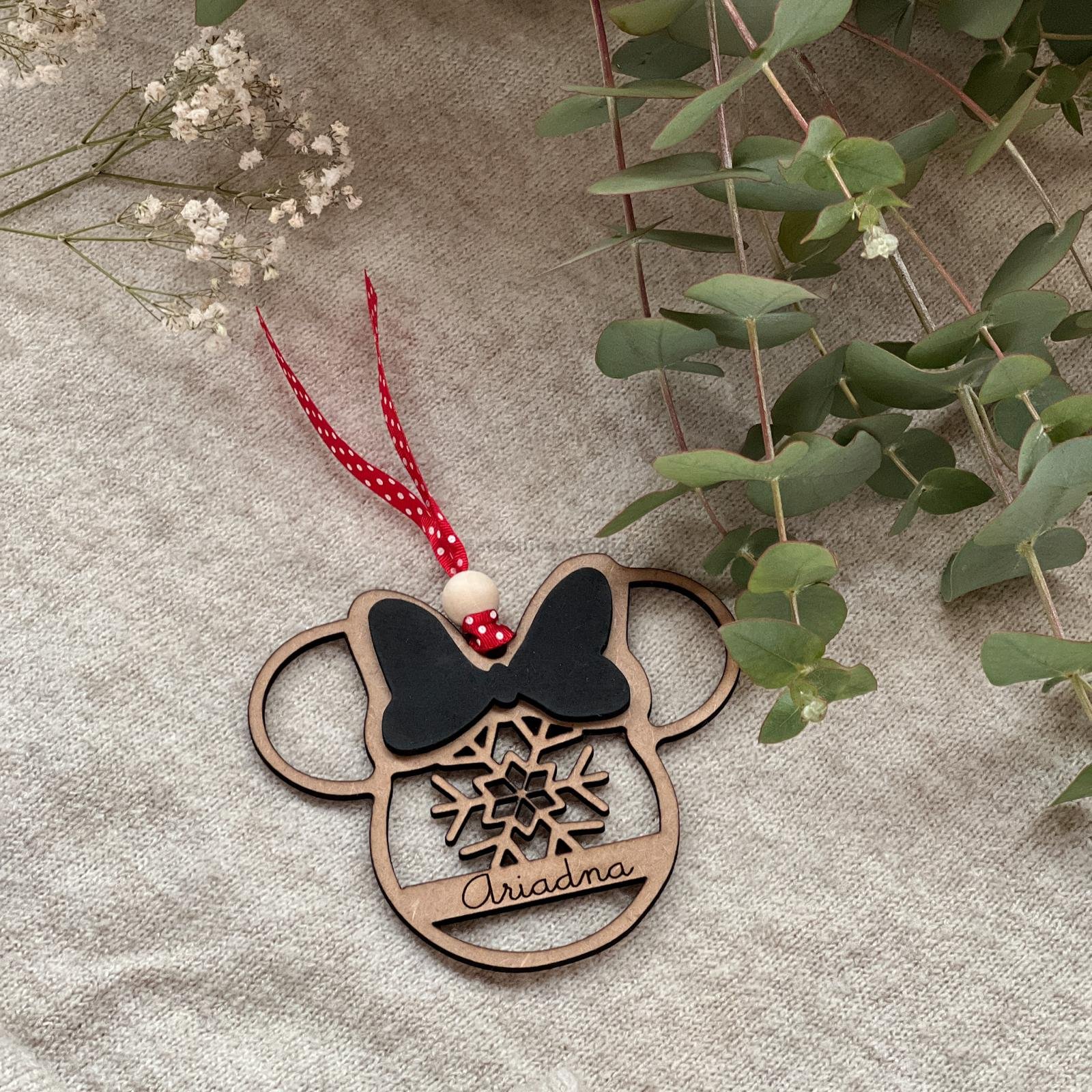 Bola Mickey y Minnie copo de nieve