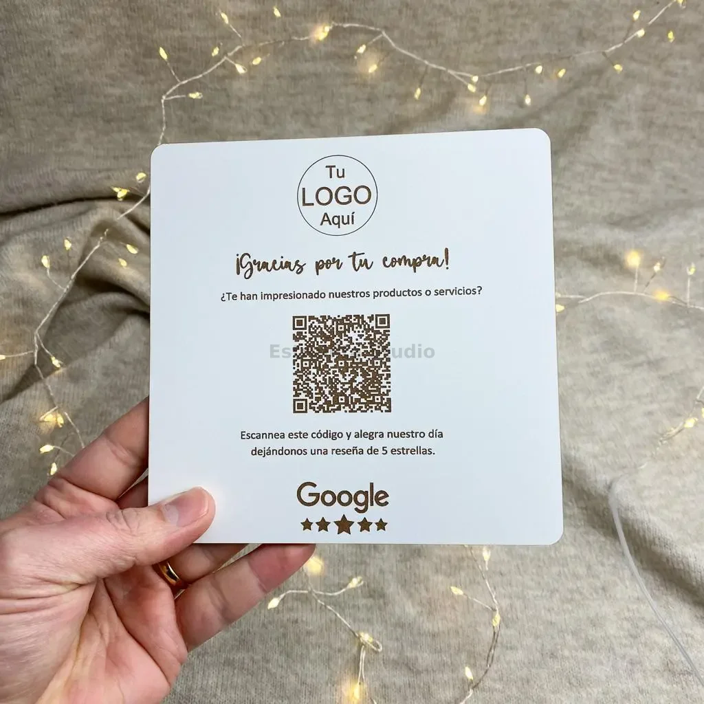 Cartel para comercios con QR Google